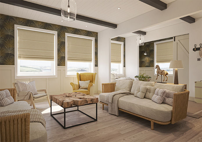 Delicate Chevron, Sunbeam - Roman Blind - Image 6